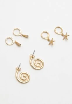 PULL & BEAR Pack Of 6 Pairs Of BohoOrecchiniGold Coloured Donna Gioielli PUC51L0D6-F11 -Pull & Bear e2442f0f544d4d4ab5ece9f60df0bc9a