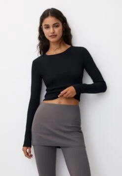 PULL & BEAR BasicMaglietta A Manica LungaBlack Donna T-shirt E Top PUC21D2IS-Q11