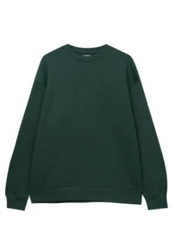 PULL & BEAR Basic Coloured Round Neck - Felpa - Dark Green -Pull & Bear e468ae4eb04844da92244f46a4d564cd
