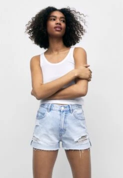PULL & BEAR Mom-FitShorts Di JeansStone Blue Denim Donna Shorts PUC21S0D3-K12