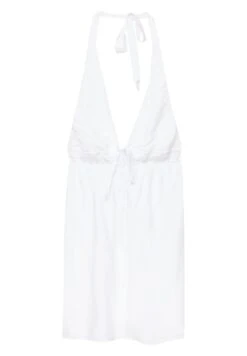 PULL & BEAR Short Tie Dye Halter- Vestito Estivo - White -Pull & Bear e65378765be04a26a6eaefcefcad5657