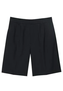 PULL & BEAR Smart Blend Bermuda With Darts - Shorts - Black -Pull & Bear e8fcb91bf4184f0c91e7045ab3b7efcc