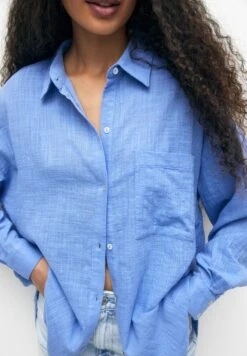 PULL & BEAR Rustic Oversized CamiciaBlue Donna Camicie E Bluse PUC21E0YU-K12 -Pull & Bear eafff72577314e928cedb0eda8c13dee