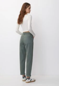 PULL & BEAR Paperbag - Jeans A Sigaretta - Green -Pull & Bear eca1931e0bc54f6499fc862711874011