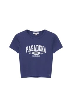PULL & BEAR Varsity PasadenaT-Shirt Con StampaDark Blue Donna T-shirt E Top PUC21D2BO-K11 12 PULL & BEAR Varsity PasadenaT-Shirt Con StampaDark Blue Donna T-shirt E Top PUC21D2BO-K11 -Pull & Bear ee2345341ad64b2fa03948c29f0958af