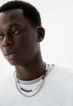 PULL & BEAR Bead And ChainPack Of 2 CollanaSilver Coloured Donna Gioielli PUC51L0GO-D11