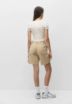 PULL & BEAR Short Sleeve CroppedT-Shirt Con StampaMottled Beige Donna T-shirt E Top PUC21D2HO-B11 -Pull & Bear ef8bb99e033f41e78db3853b167b217d