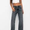 PULL & BEAR Mid-Waist Jeans A SigarettaGrey Donna Jeans PUC21N0KJ-C11