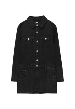 PULL & BEAR Short Button-UpVestito Di JeansBlack Donna Vestiti PUC21C16H-Q11 -Pull & Bear f06f12c2da5341e29ba95e426619387e