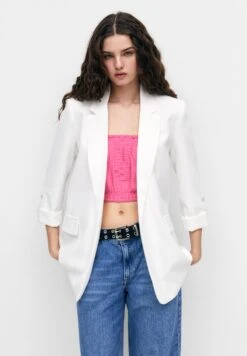 PULL & BEAR Basic Rolled-Up Sleeve BlazerBlazerWhite Donna Giacche E Blazer PUC21G091-A11