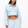 PULL & BEAR Cropped OverGiacca Di JeansStone Blue Denim Donna Giacche E Blazer PUC21G0I0-K11 -Pull & Bear f31644d26155432192e6473f66fc3fcf