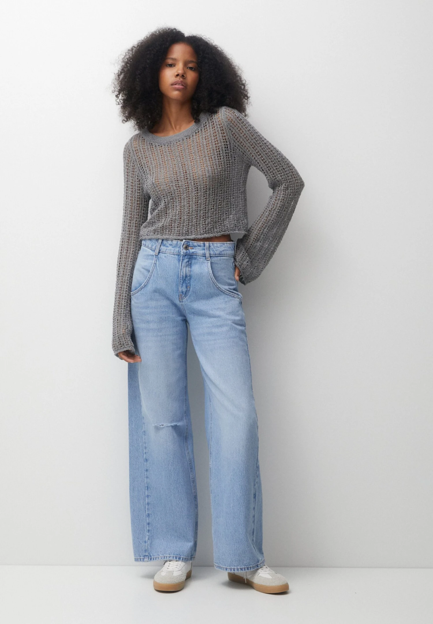 PULL & BEAR Openwork With Flared SleevesMaglioneLight Grey Donna Maglieria PUC21I0OP-C11 7 PULL & BEAR Openwork With Flared SleevesMaglioneLight Grey Donna Maglieria PUC21I0OP-C11 - immagine 5