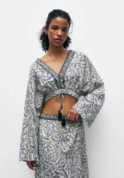 PULL & BEAR Printed Long SleeveCamicettaWhite Donna Camicie E Bluse PUC21E10V-A11