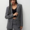 PULL & BEAR Double Breasted With Flap PocketsBlazerGrey Donna Giacche E Blazer PUC21G0IK-C12