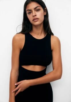 PULL & BEAR Long Cut Out - Tubino - Black -Pull & Bear f5bec185558b485eb1461adb8ffcb4c8