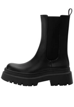 PULL & BEAR DISTRESSED CHUNKY - Stivaletti Con Plateau - Black