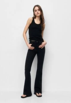 PULL & BEAR High-Waist - Jeans A Zampa - Black -Pull & Bear f62222470fb54673963d0643d3fe7ee4