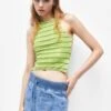 PULL & BEAR Textured StripedTopGreen Donna T-shirt E Top PUC21D2DN-M11 1 PULL & BEAR Textured StripedTopGreen Donna T-shirt E Top PUC21D2DN-M11 -Pull & Bear f6c250e361e04ec5aa6599a6a42d36f7