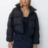 PULL & BEAR Cropped In Ripstop PufferGiacca InvernaleBlack Donna Giacche E Blazer PUC21U0GQ-Q11