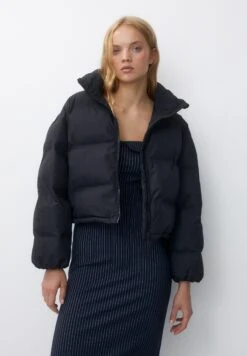 PULL & BEAR Cropped In Ripstop PufferGiacca InvernaleBlack Donna Giacche E Blazer PUC21U0GQ-Q11