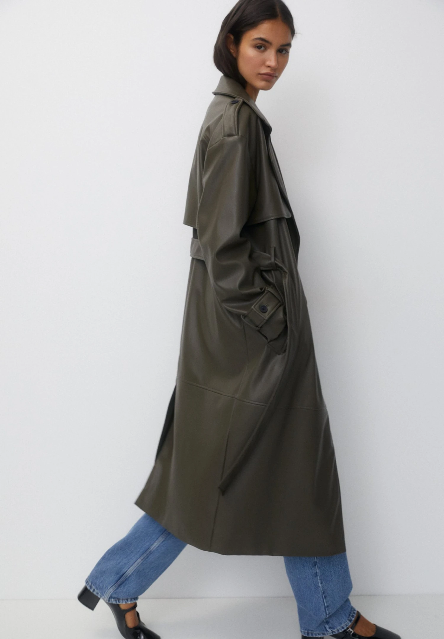 PULL & BEAR TrenchMottled Dark Green Donna Cappotti PUC21U0ED-M12 5 PULL & BEAR TrenchMottled Dark Green Donna Cappotti PUC21U0ED-M12 - immagine 3