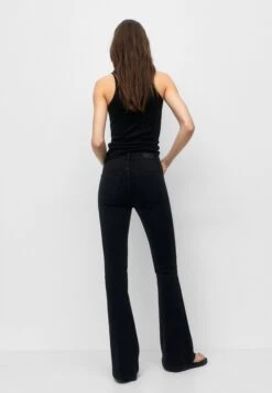 PULL & BEAR High-Waist - Jeans A Zampa - Black -Pull & Bear f89cfc9101344336b1ad41615066ab98