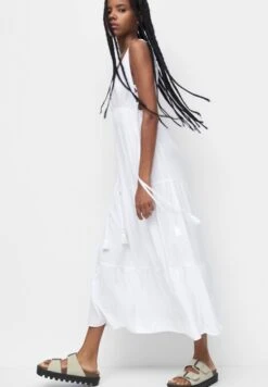 PULL & BEAR V-Neck Vestito LungoWhite Donna Vestiti PUC21C13E-A11 -Pull & Bear f9550b4e191f4de2a66fdf5af5a28fc9