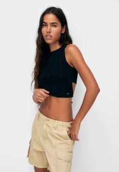 PULL & BEAR With Back Belt Detail TankTopBlack Donna T-shirt E Top PUC21I0OH-Q11