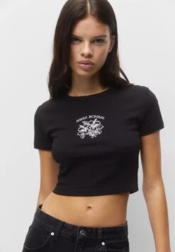 PULL & BEAR Slim Fit With GraphicT-Shirt Con StampaBlack Donna T-shirt E Top PUC21D2HA-Q11 -Pull & Bear f9f3f78c16d944dcb733ba90230996ae
