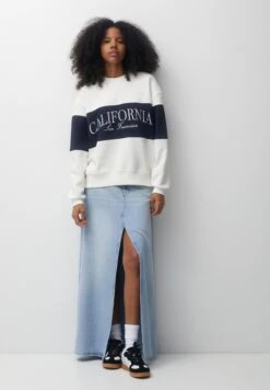 PULL & BEAR California Colour Block Embroidered FelpaWhite Donna Felpe PUC21J118-A11 -Pull & Bear fa91d739906e43ff9ba8490feb704115