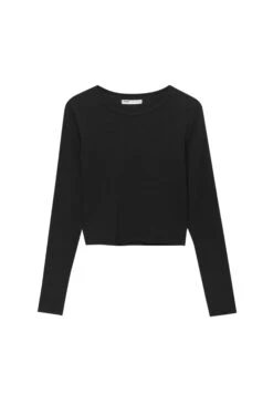 PULL & BEAR BasicMaglietta A Manica LungaBlack Donna T-shirt E Top PUC21D2IS-Q11 -Pull & Bear fab221933a6d47e09ad9ad4f4c21b2ed