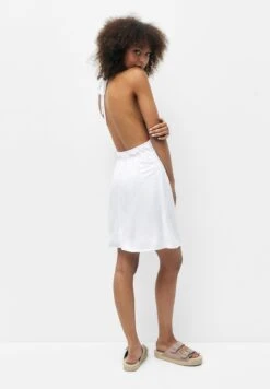 PULL & BEAR Short Tie Dye Halter- Vestito Estivo - White -Pull & Bear fcd980ae0bf741b299252020f5756136