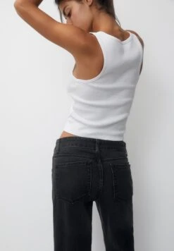 PULL & BEAR Mid Waist- Jeans A Sigaretta - Black -Pull & Bear fd268ec5929c44469831570d13a34a8d