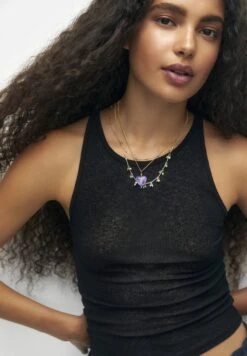 PULL & BEAR Pack Of 3 Heart Bead - Collana - Gold Coloured