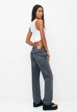 PULL & BEAR Mid-Waist Jeans A SigarettaGrey Donna Jeans PUC21N0KJ-C11 -Pull & Bear fea6adf915c342bfa826f0aa02072e6a